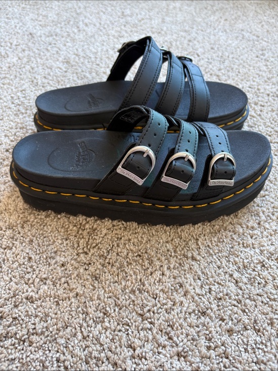 Dr. Martens Shoes - Doc Martens - BLAIRE LEATHER SLIDE SANDALS